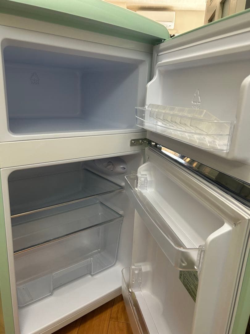 冷蔵庫　レトロ　おしゃれ　可愛い　水色　ライトブルー