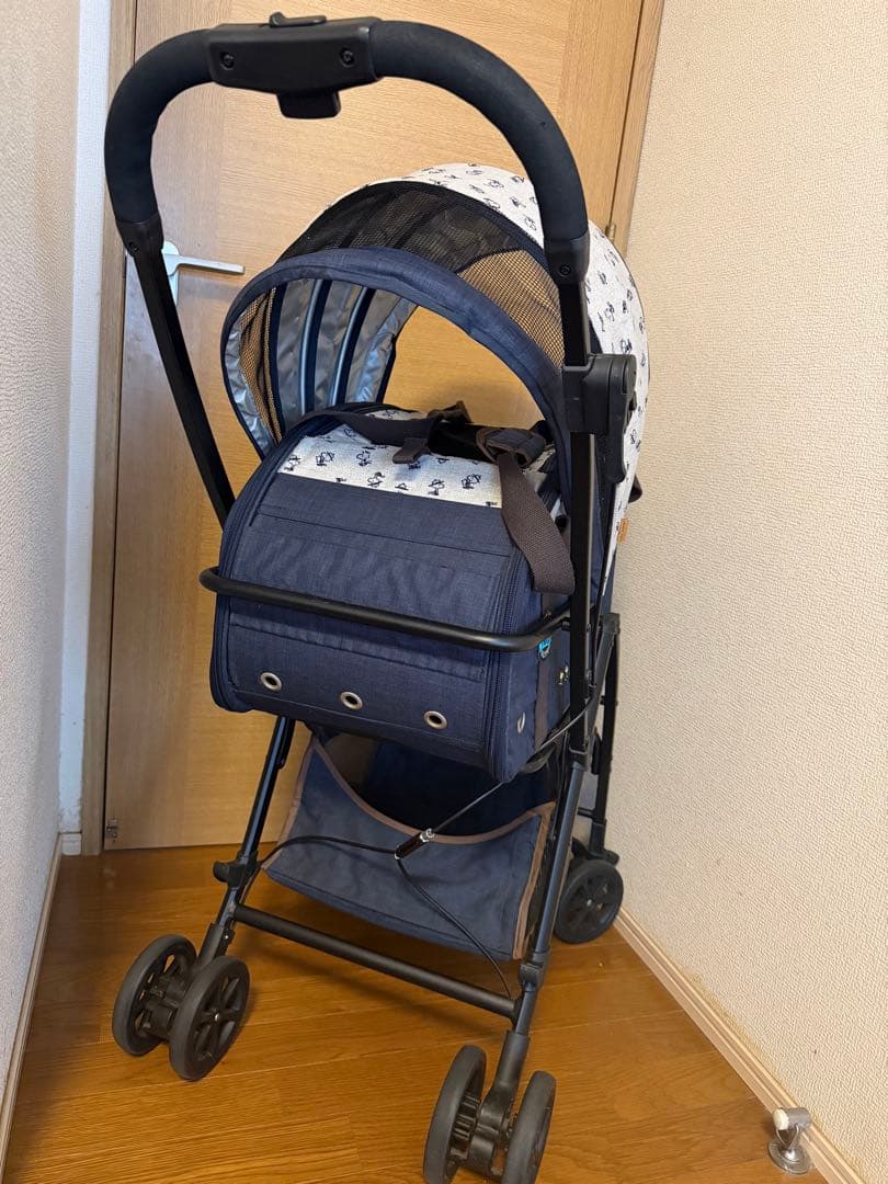 【美品】ペット用 スヌーピーベビーカー