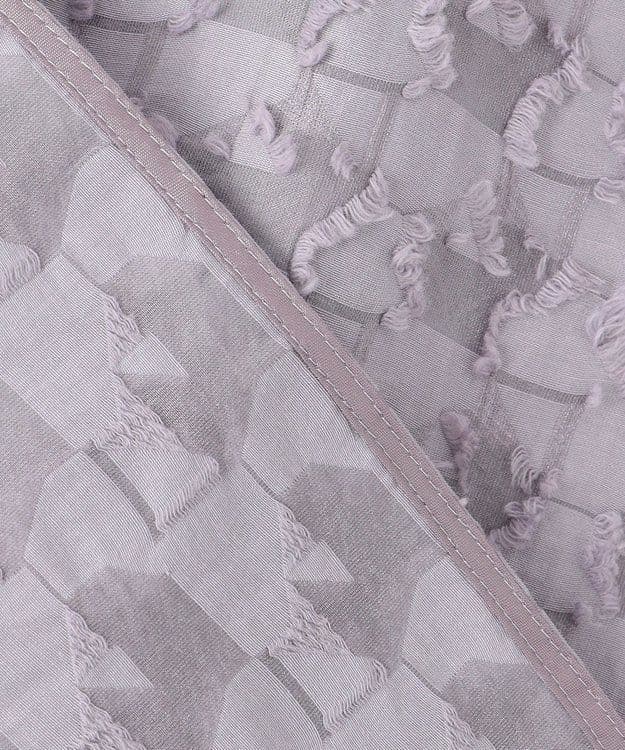 自由区　シアージオメトリックジャカードクロップド丈 ブラウス