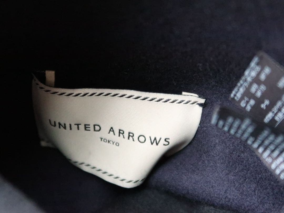 UNITED ARROWS バイカラー リバー ミドルコート ネイビー×ブラック