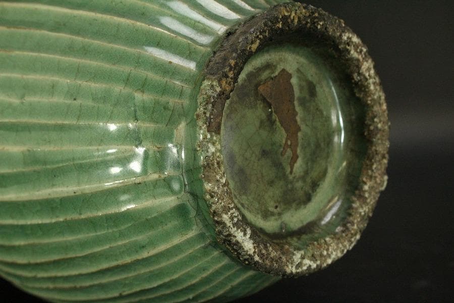 高麗 李朝 青磁 瓶 高30.5cm(ZE558)