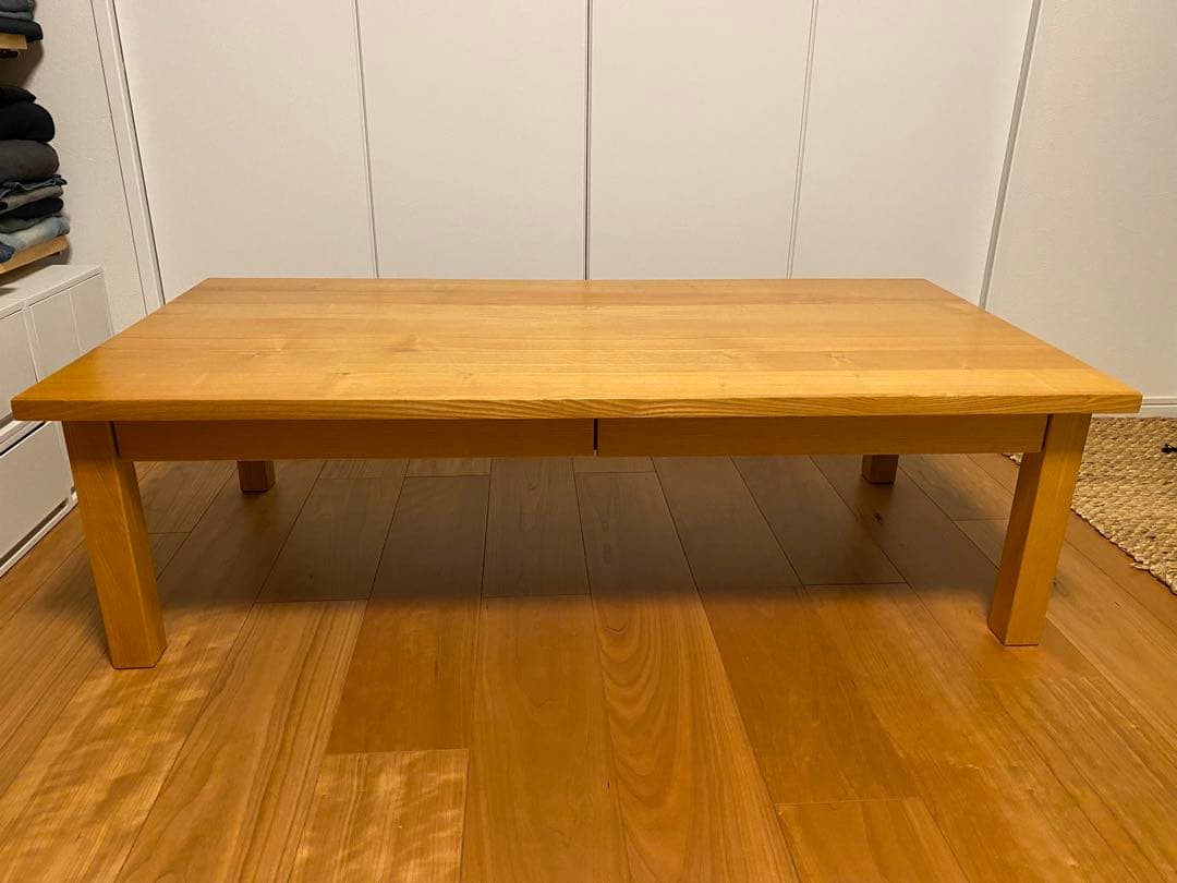 無印良品　MUJI タモ材　ローテーブル　天然木　廃盤