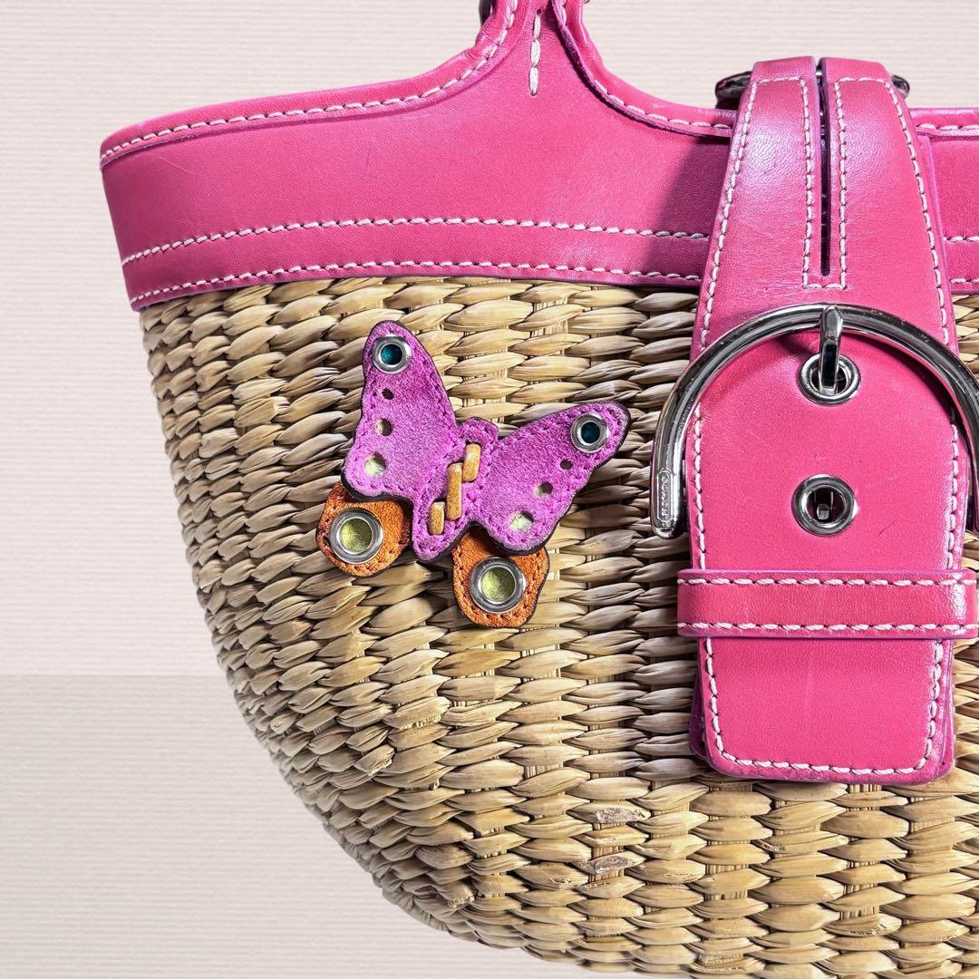 ✨美品✨ COACH カゴバッグ バタフライストロー 肩掛け 可愛い