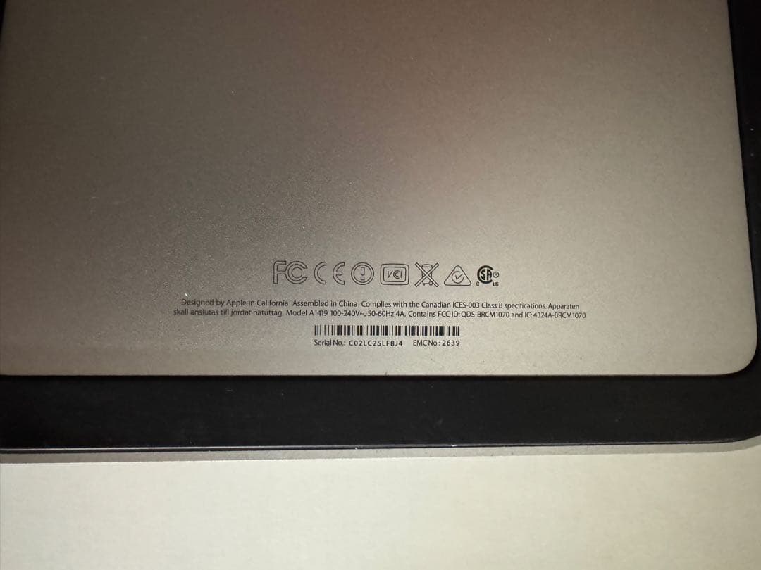 （ジャンク品）Apple iMac 27インチ（HDDなし）