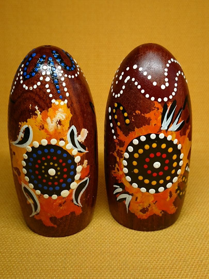 【美品】アート　アボリジニアート　置物　インテリア　工芸品　美術品　A1421