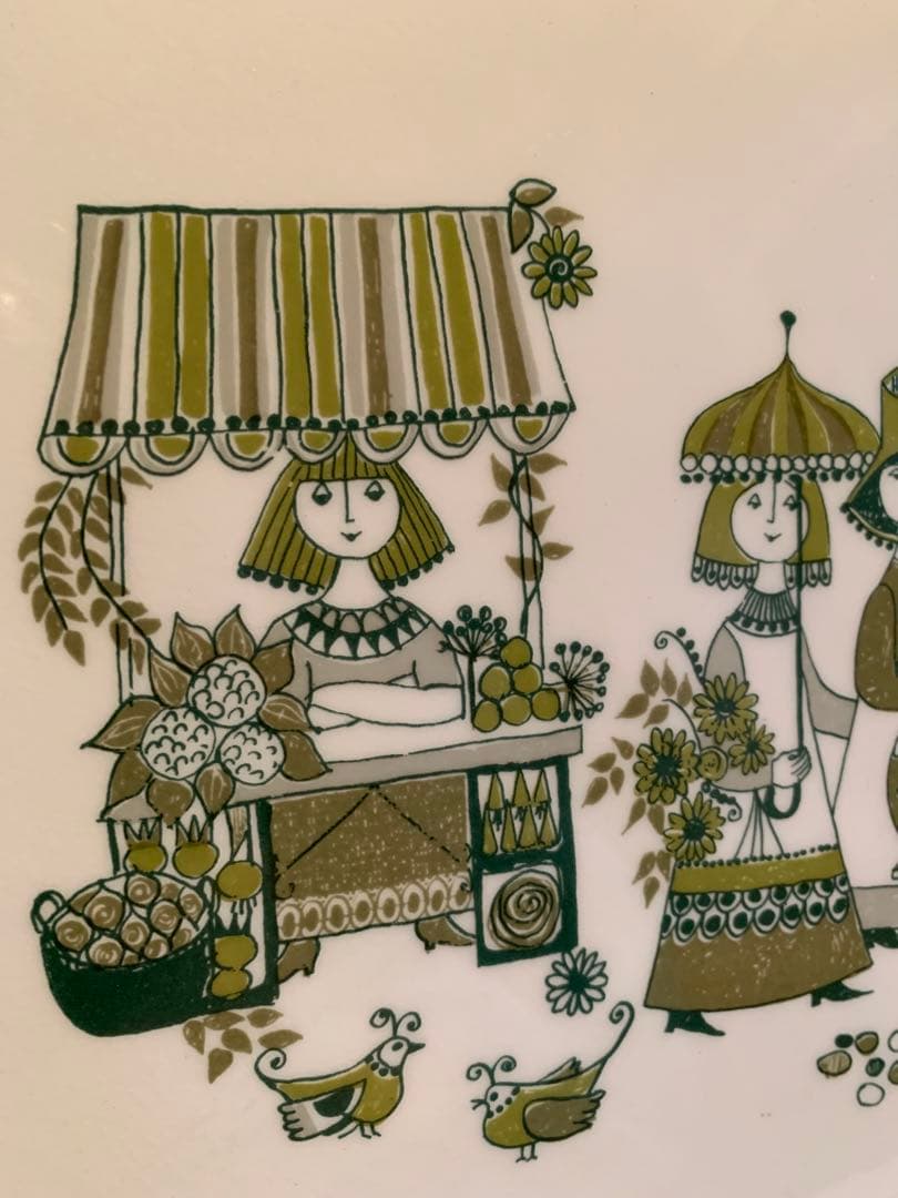 北欧ビンテージ　figgjo フィッギオMarket柄の横幅40㎝の大皿！