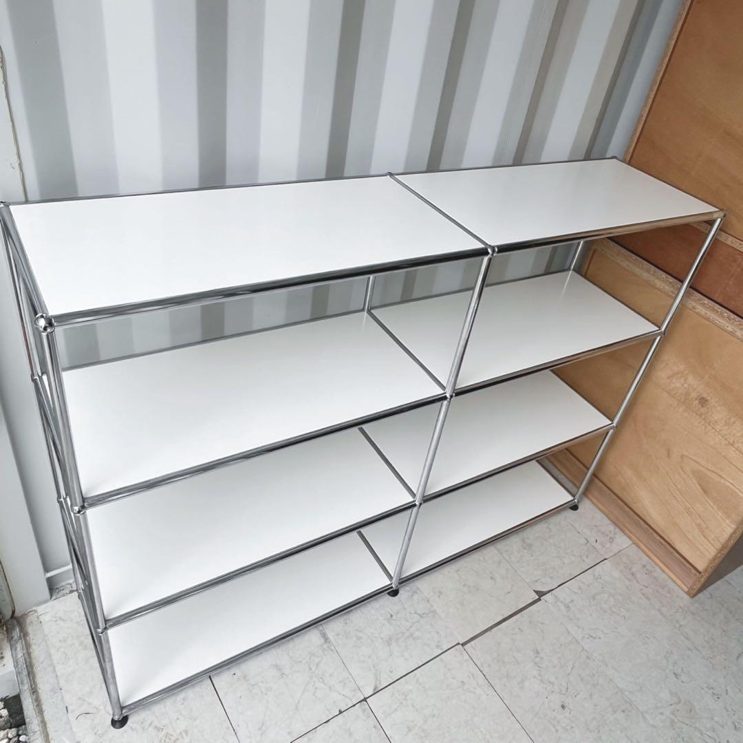 取付無料！USMハラー 2列3段 ピュアホワイトオープンシェルフ サイドボード✨