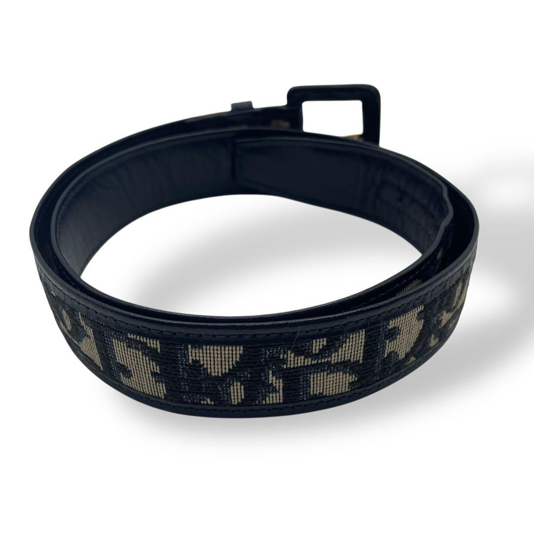 極美品　ディオール　ベルト　トロッター　レザー　ネイビー　紺色