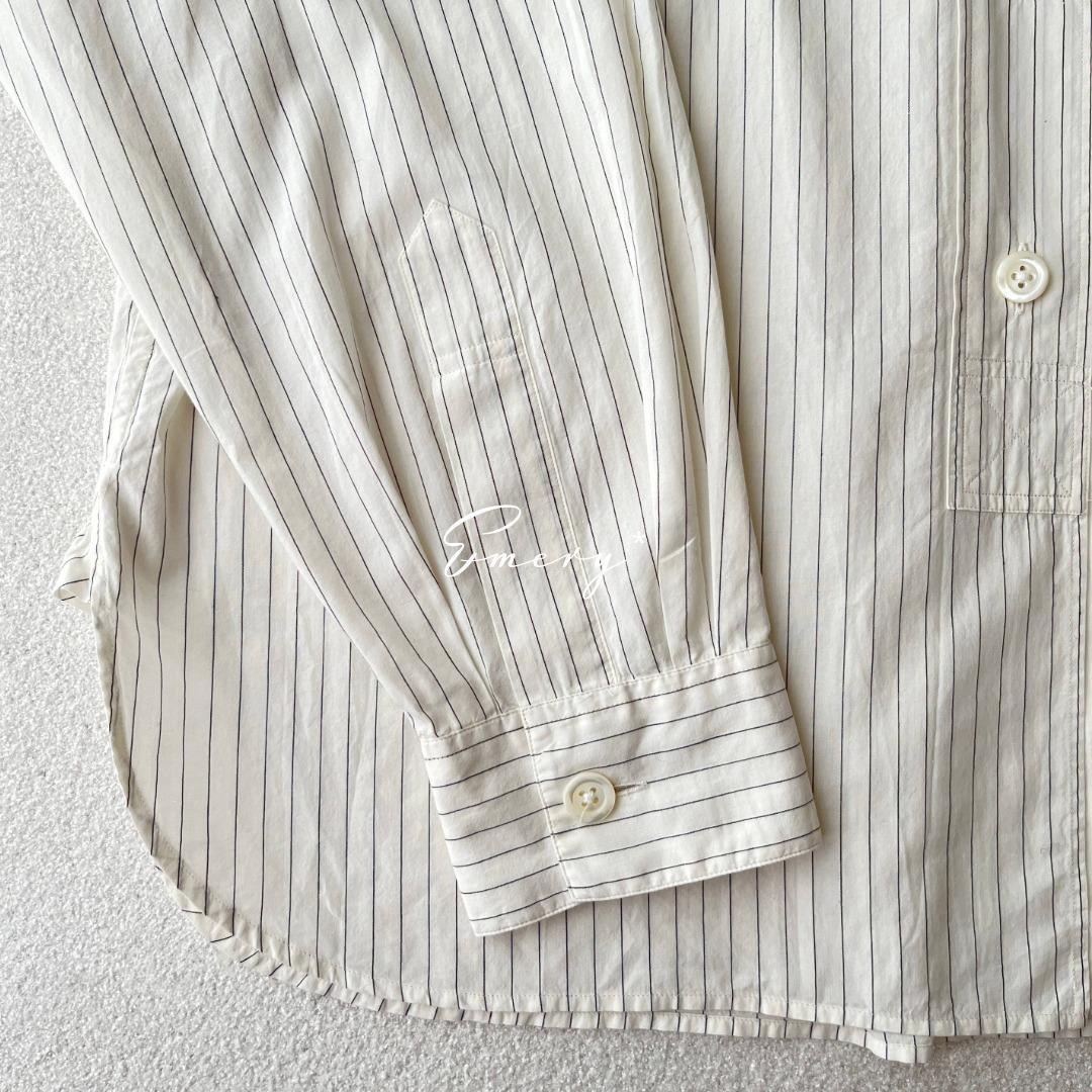 マーガレットハウエル 2024 コットン カラーレス ストライプ シャツ 1