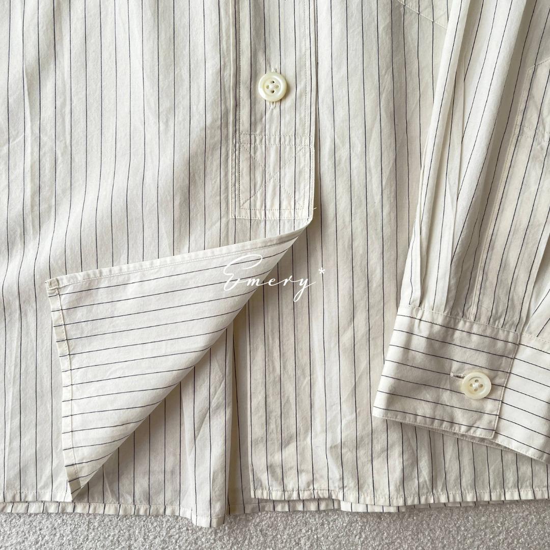 マーガレットハウエル 2024 コットン カラーレス ストライプ シャツ 1