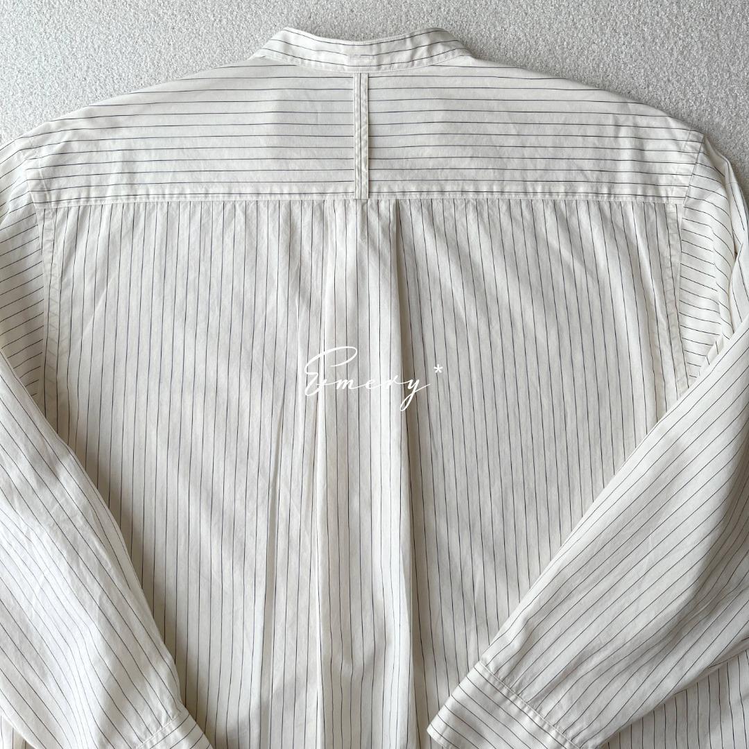 マーガレットハウエル 2024 コットン カラーレス ストライプ シャツ 1