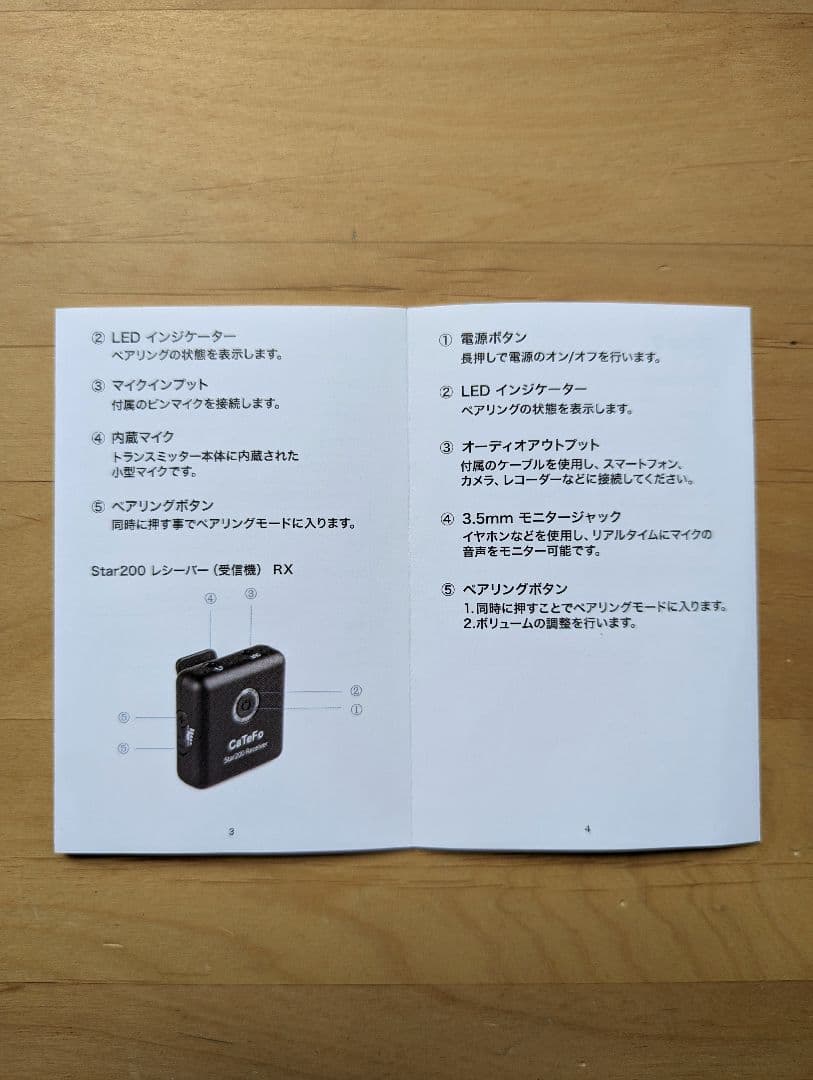 CaTeFo ワイヤレスピンマイク Star 200 T1