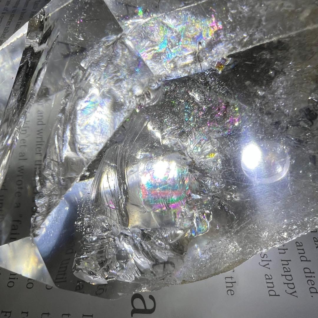 ✳✨激凄超逸品✨極上の高透明度✨超高品質 レインボー 水晶 六角柱 天然石 原石