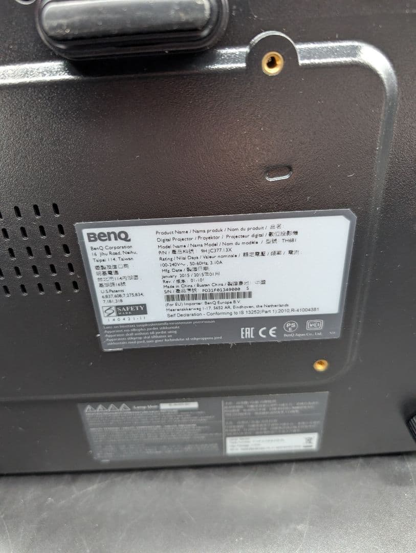 BenQ ベンキュー TH681 プロジェクター DLP ランプ227時間