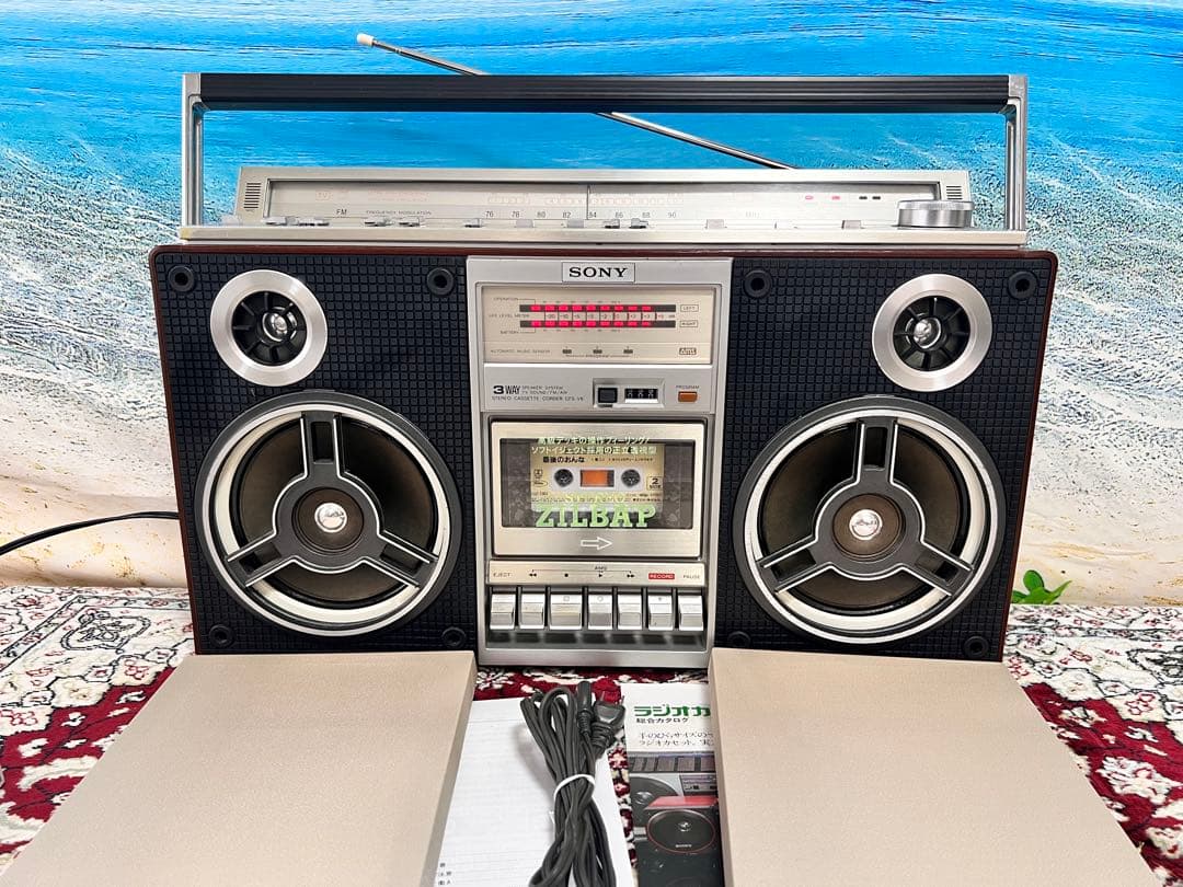 稀少昭和レトロアイボリーSONYラジカセCFS-V8 中古動作品 ビンテージ美品