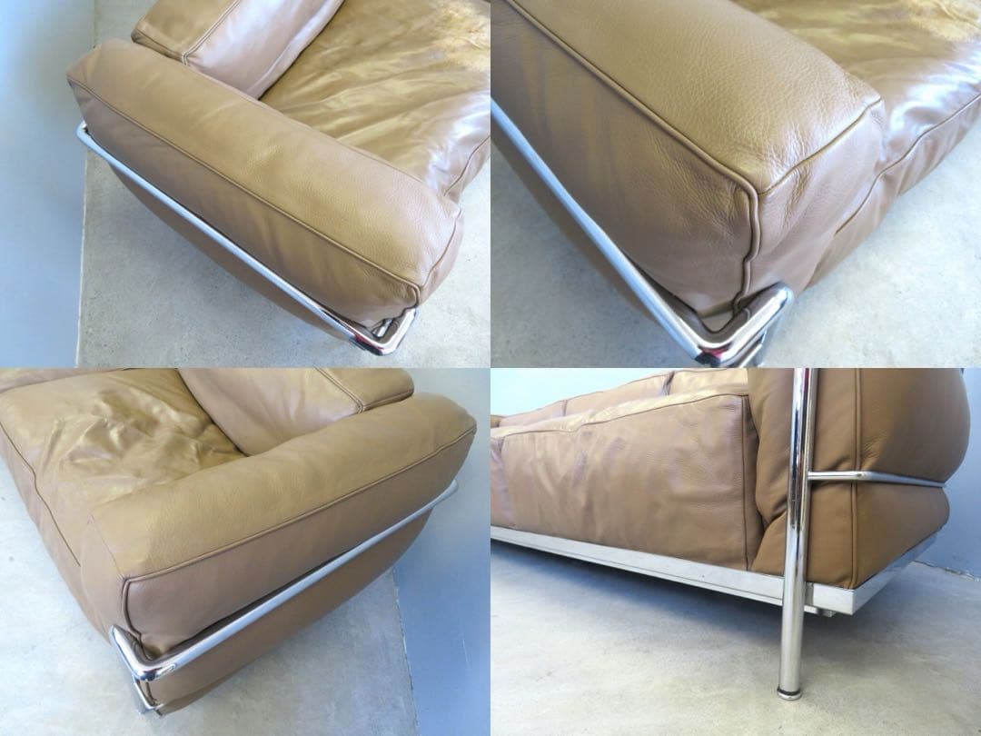 カッシーナ　本物　LC3 本革　レザー　コルビジェ　3人掛けソファ　高級