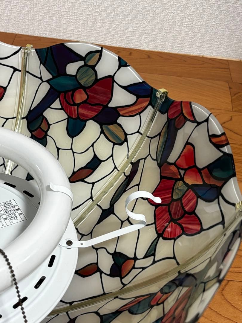 天井照明　ステンドグラス風 花柄ペンダントライト　レトロ