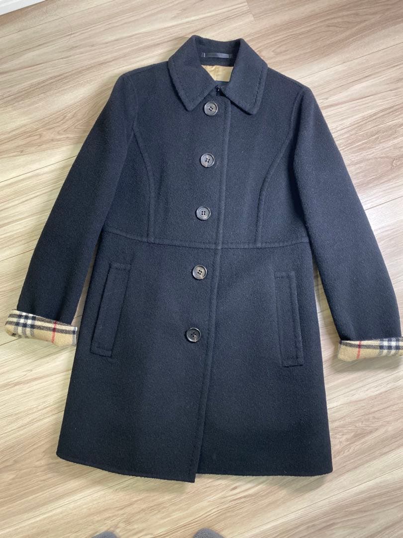 【バーバリー】ダブルフェイス　コート　36 ブラック