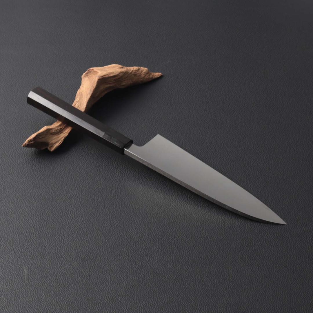 10697出刃包丁 7寸 鏡面仕上げ 刺身包丁 和包丁 黒檀黒水牛角八角柄