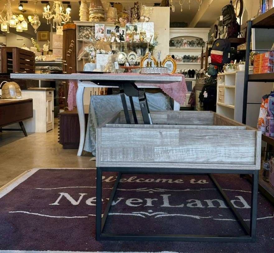 iΦ【 美品 】Ashley リフトトップ カクテルテーブル ナチュラルブラウン