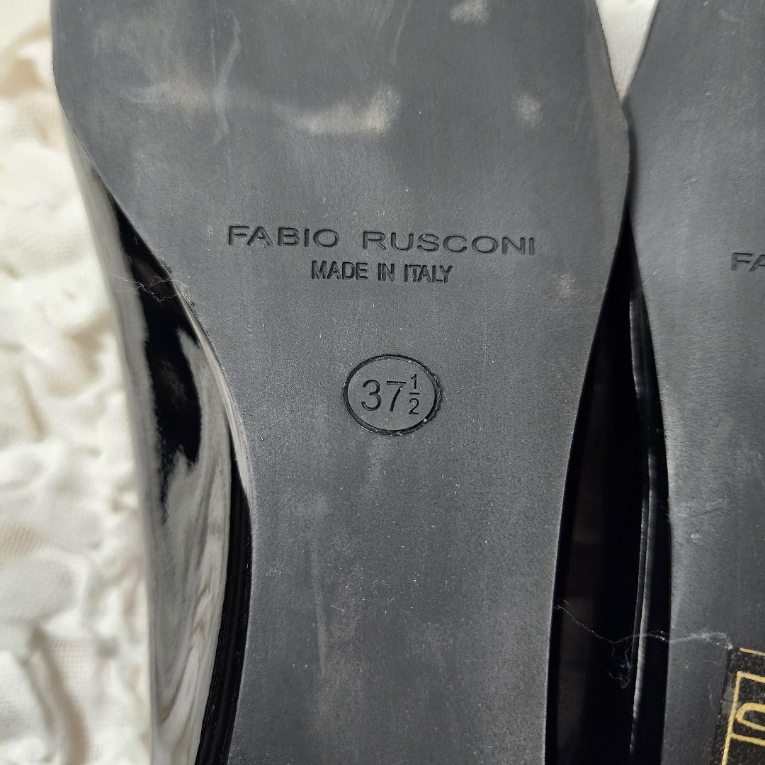 未使用 ファビオルスコーニ アーモンドトゥ エナメル フラット パンプス