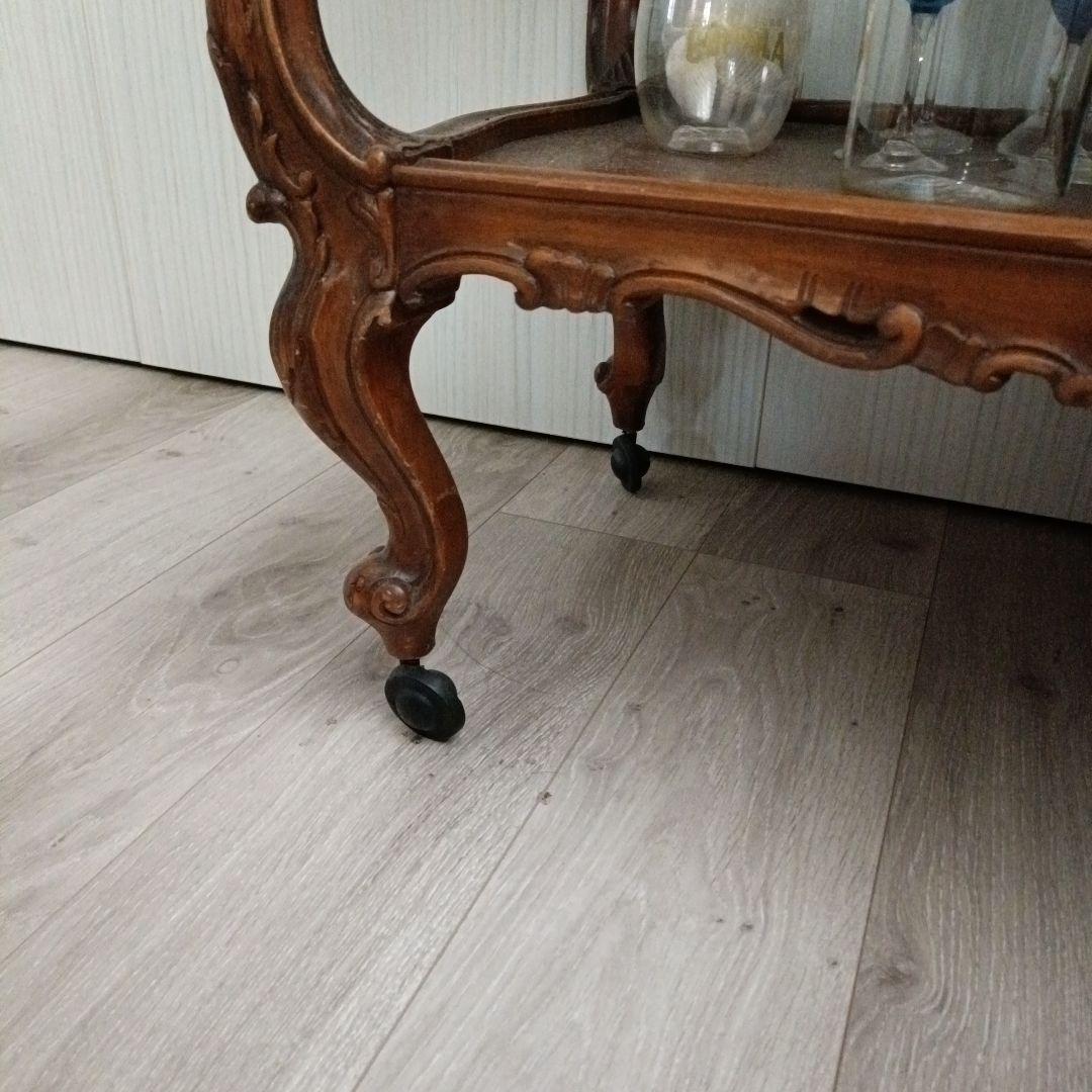 ギャグサーカス。姫系アンティーク クラシック木製キッチンワゴン