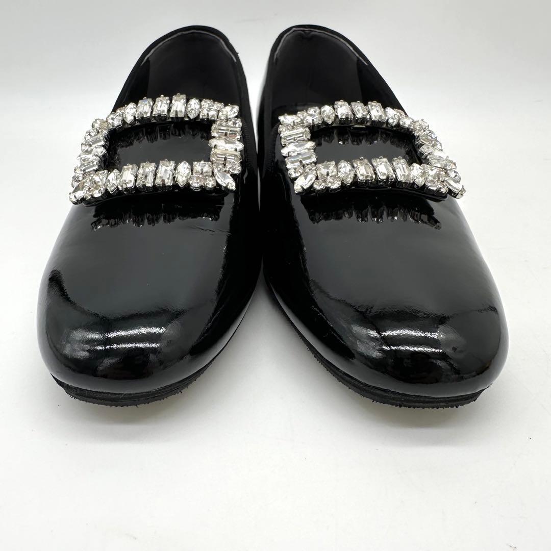 〈極美品〉TOMORROWLAND【23cm】ビジュー オペラローファー 黒