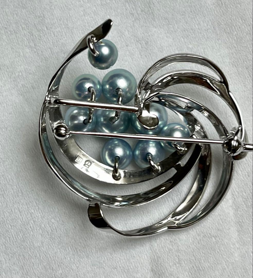 TASAKI 希少 美品 田崎真珠 ブルーパール ブローチ ベビーパール 黒真珠