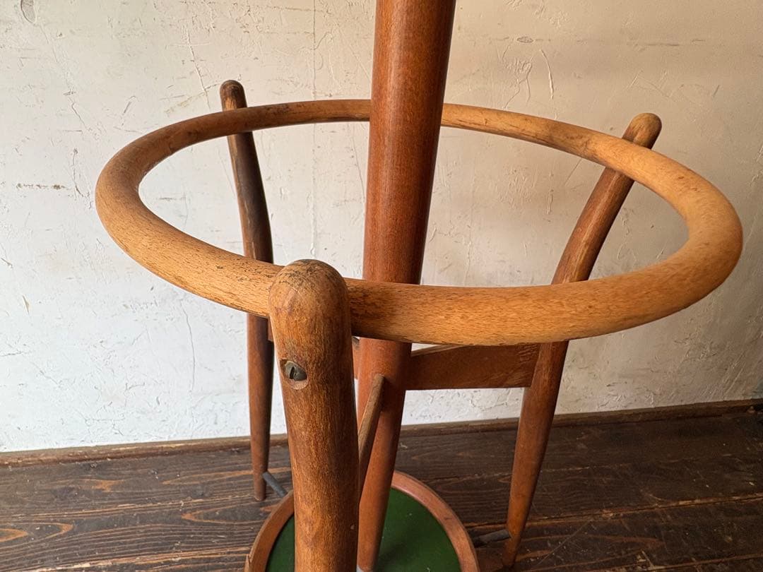 木製コートハンガー 傘立て付き レトロ アンティーク