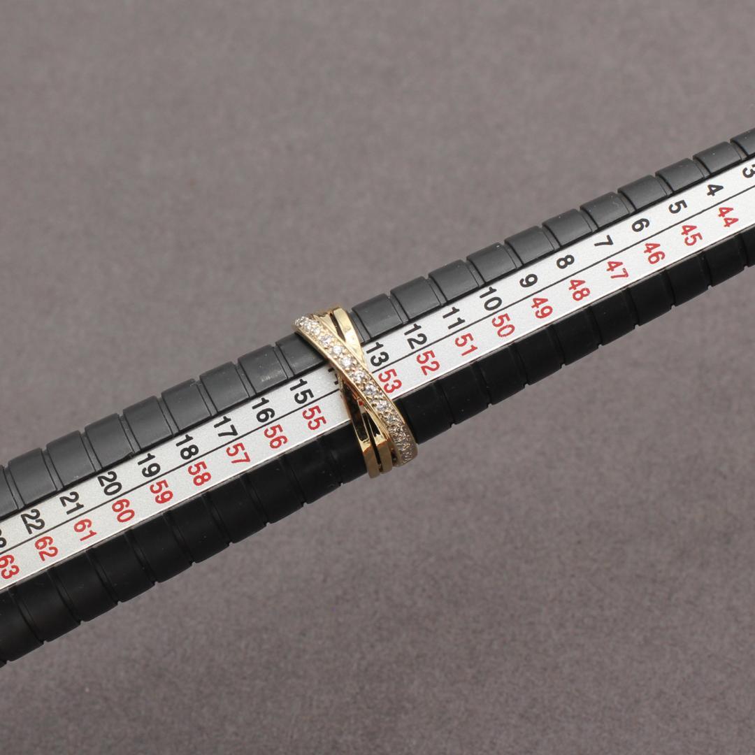 【アンティーク】連結三連リング（9K）14号【J27346】