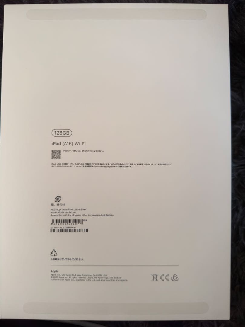 Apple iPad 10.9インチ シルバー 本体 (A16)