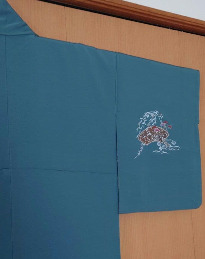 新春特価【美品】訪問着フルセット　地紙花文　金銀彩　正絹　袷　六通袋帯