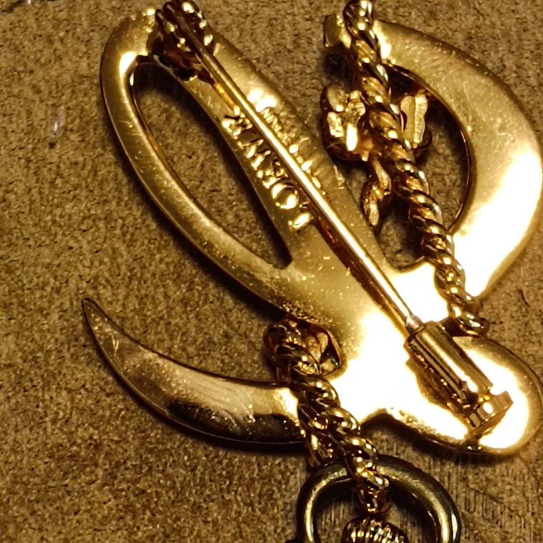 ロエベ　時計　ブローチ　ロゴ　ゴールド　付属品あり