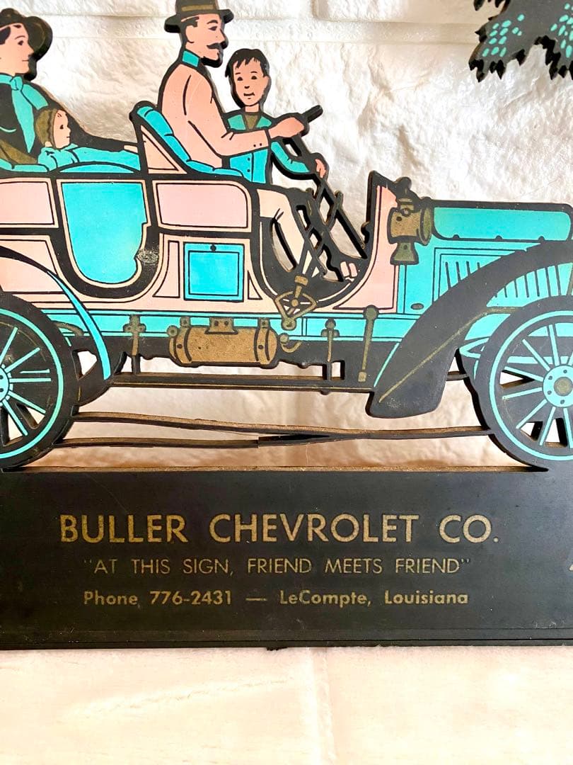 ✴︎1950～70‘S製レア物　シボレー ヴィンテージ広告/クラッシックカー壁掛け