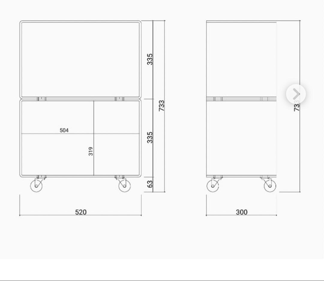 APTONEアプトン★クリアチェスト★透明アクリルキャスターラック
