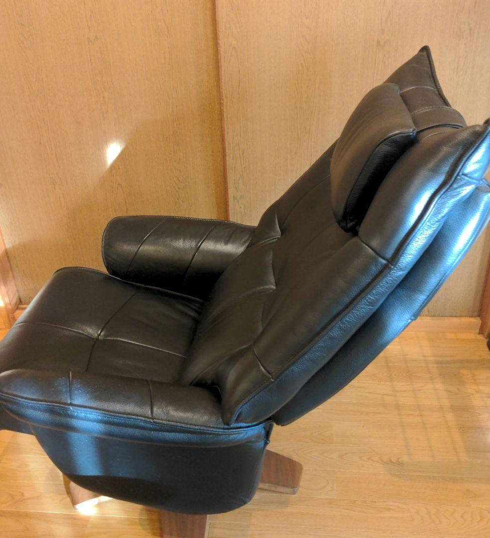 ★セットのお品です★リクライニングチェア 本革 オットマン付き ZEDERE