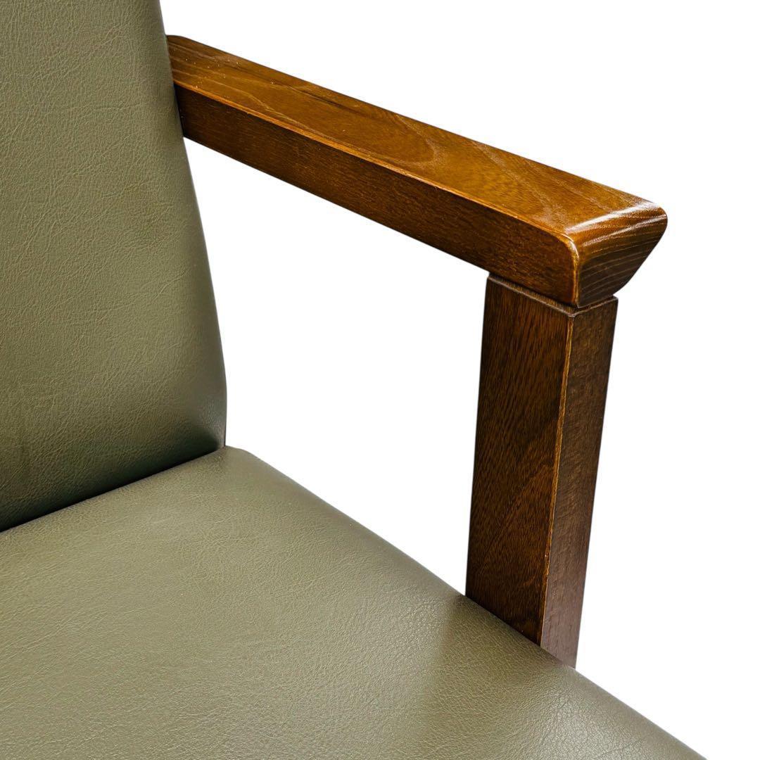 HIDA 飛騨産業 肘付き 椅子 アームチェア 1人掛けソファ 昭和レトロ 1