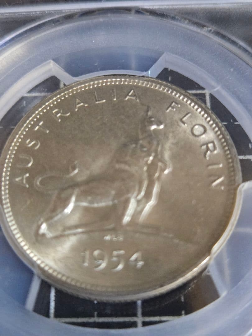 1954年オーストラリア フローリン PCGS AU58 エリザベス訪問記念
