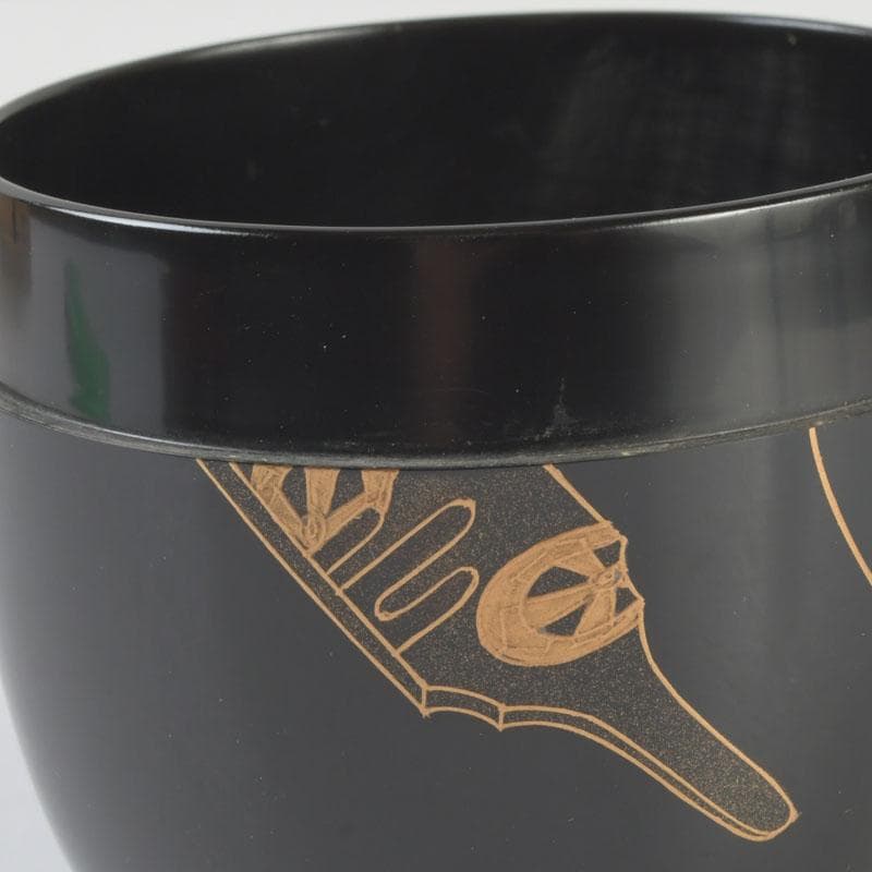 茶道具　蒔絵師　新井司平作　凧蒔絵　大棗　共箱　V　9843