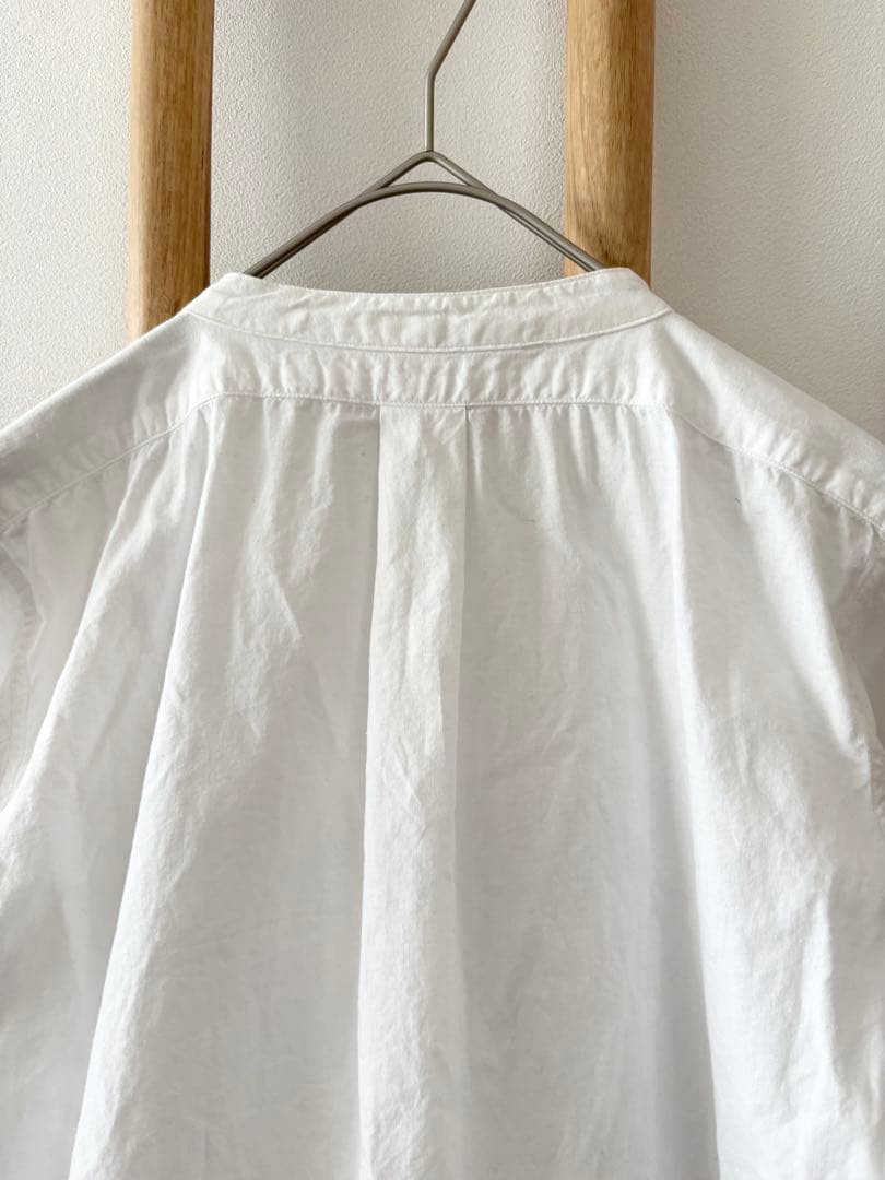 45R　45RPM　ピンタック　スタンドカラーシャツ　コットンシャツ