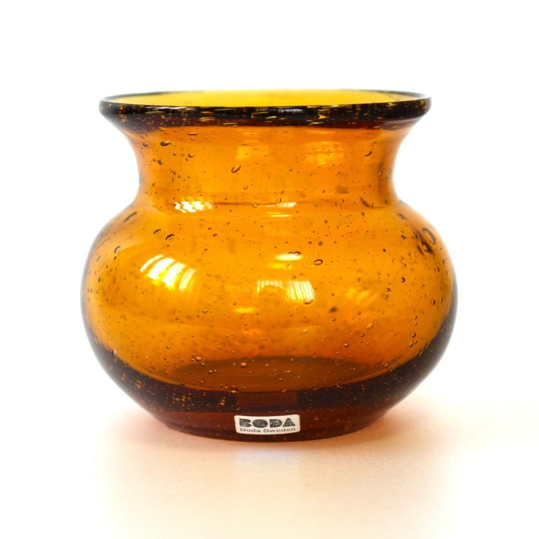 【シールあり】エリックホグラン　Erik Hoglund　アンバー 花瓶/花器