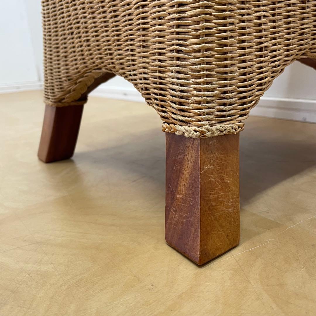 ペーパーコード編み 木製 サイドテーブル 花台 スツール テーブル 椅子 イス