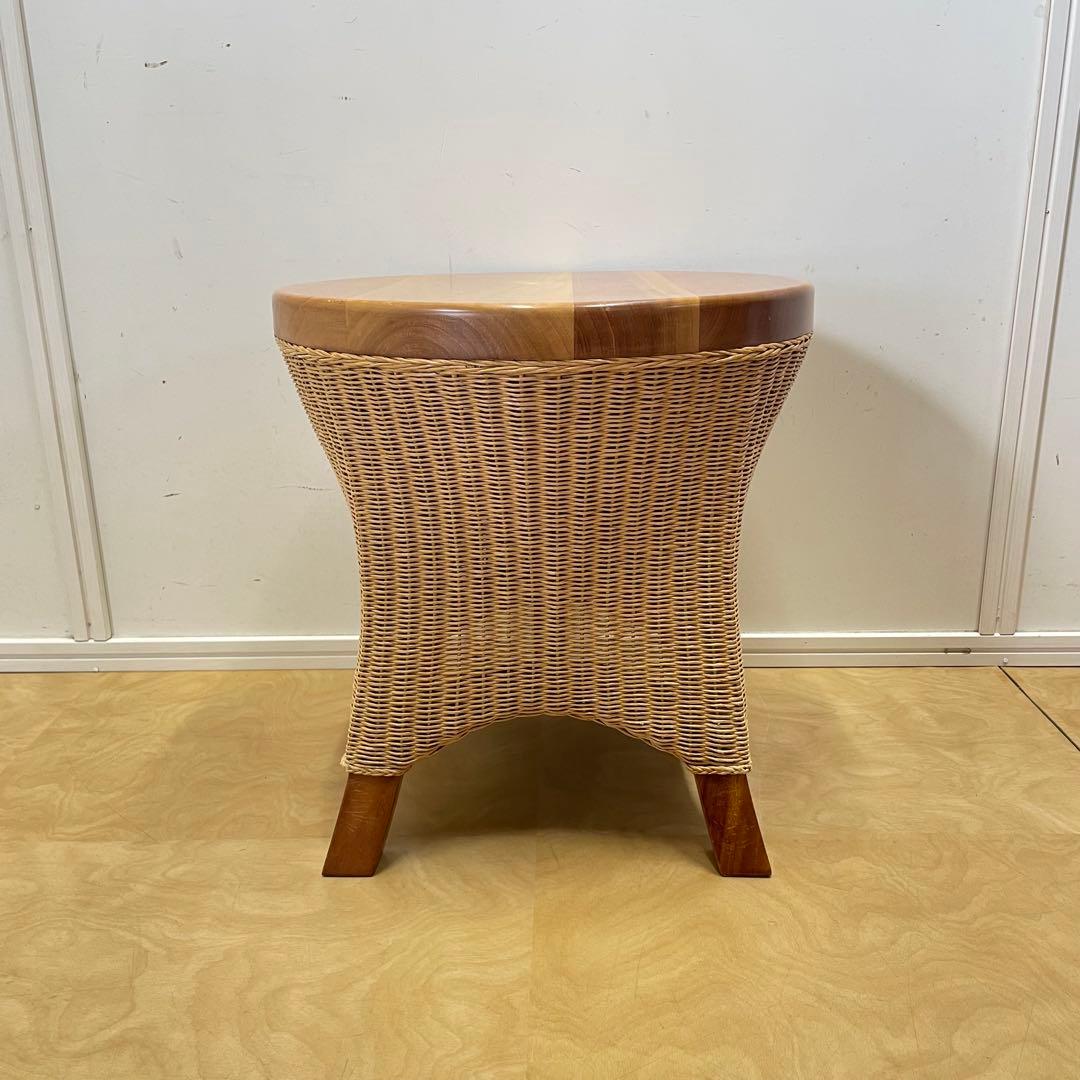 ペーパーコード編み 木製 サイドテーブル 花台 スツール テーブル 椅子 イス