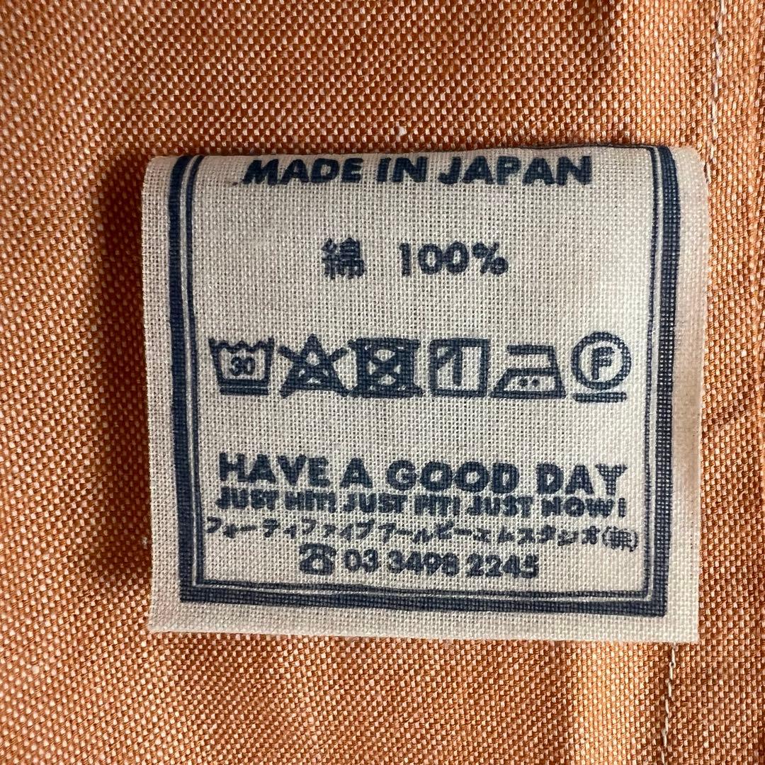 45R オレンジ色 コットン長袖シャツ