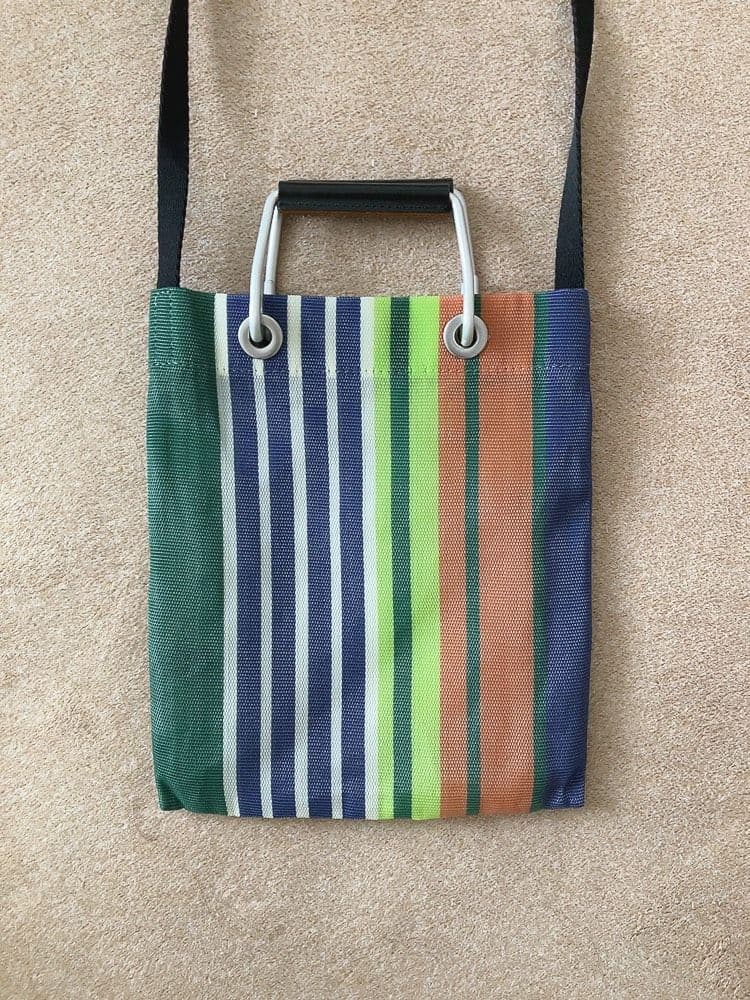 未使用　定番　MARNI マルニマーケット ストライプ メッシュショルダーバッグ