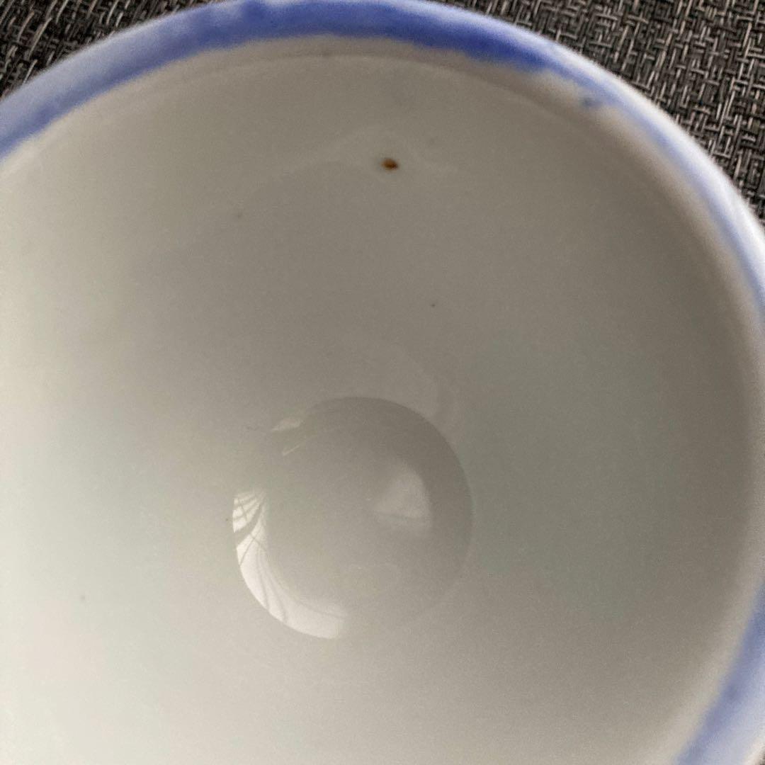 骨董　煎茶碗　手描き染付　茶器　湯のみ　4客セット　※値下げしました