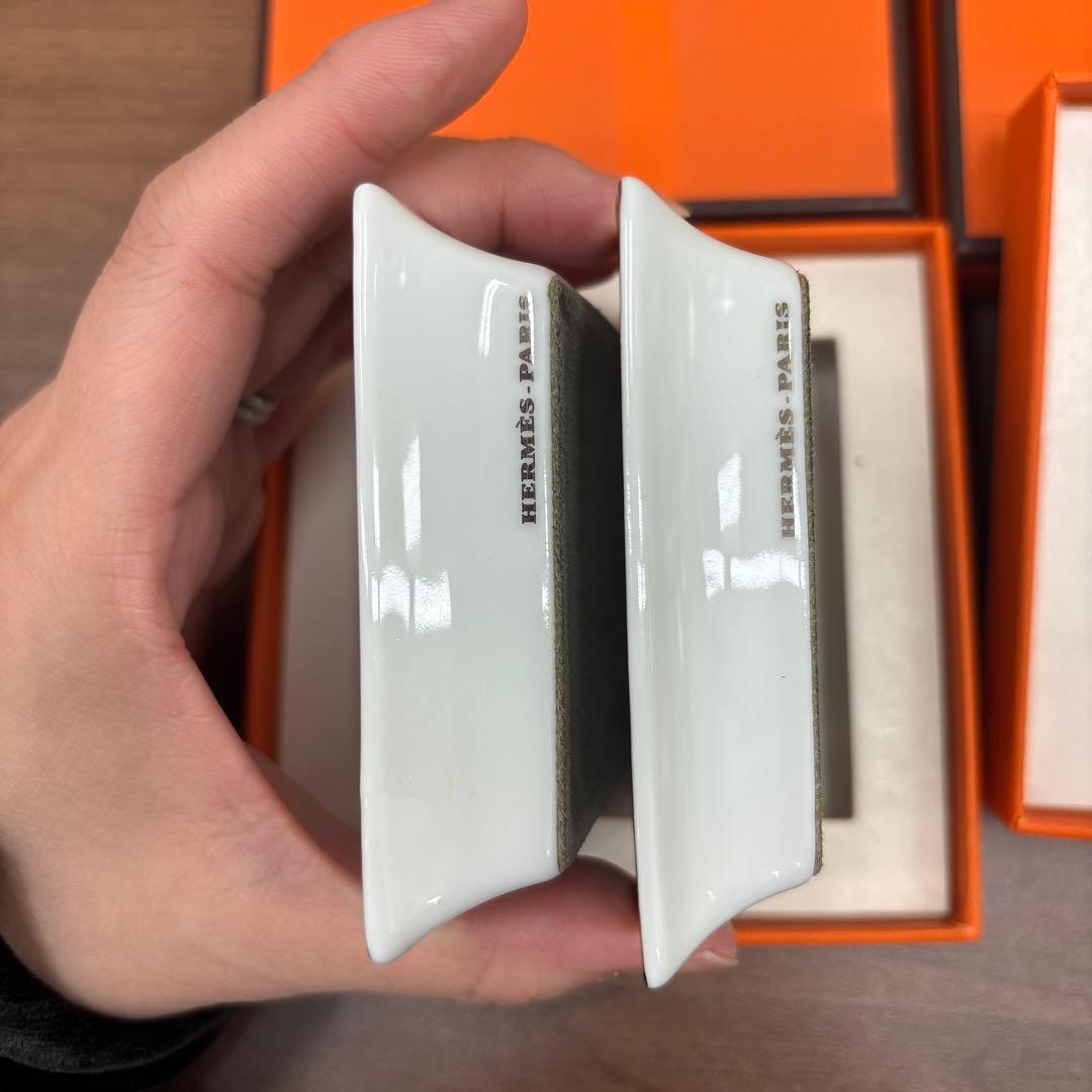 エルメスHERMES 1999 角皿 小皿 陶磁器 トレイ 小物入れ 非売品