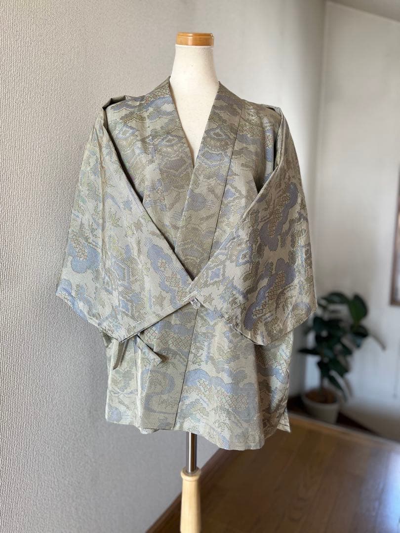 アッコー様♡大島紬　着物リメイク　作務衣　現品のみ　和のお洒落上絹素材