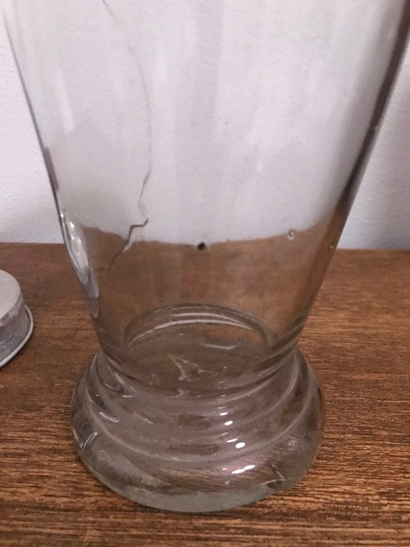 戦前 希少 昭和 瓶 ガラス瓶 脚付き 気泡 古ガラス 古道具 アンティーク