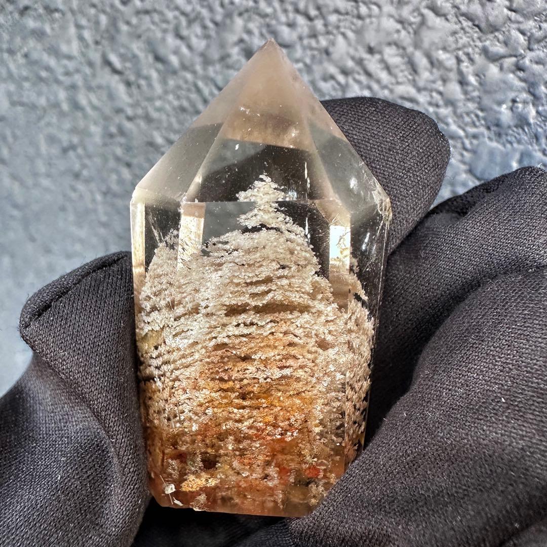 希少❗️千層ホワイトガーデンクォーツ庭園水晶パワーストーン六角柱☆天然石A1338